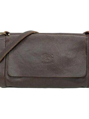 IL BISONTE Dark Brown Leather Shoulder Bag